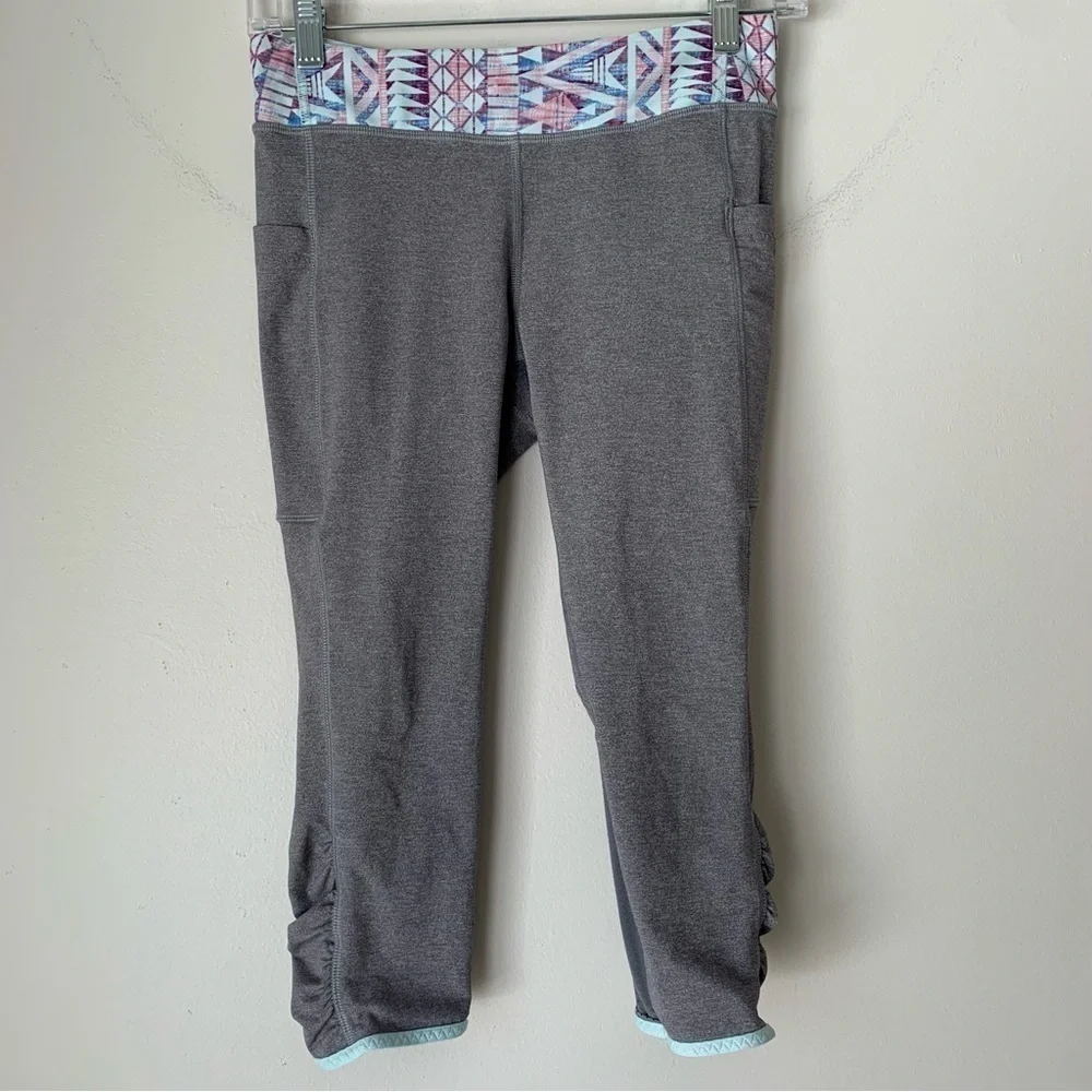 Ivivva By Lululemon for Youth Girls Gray Crop Leggings Size 14